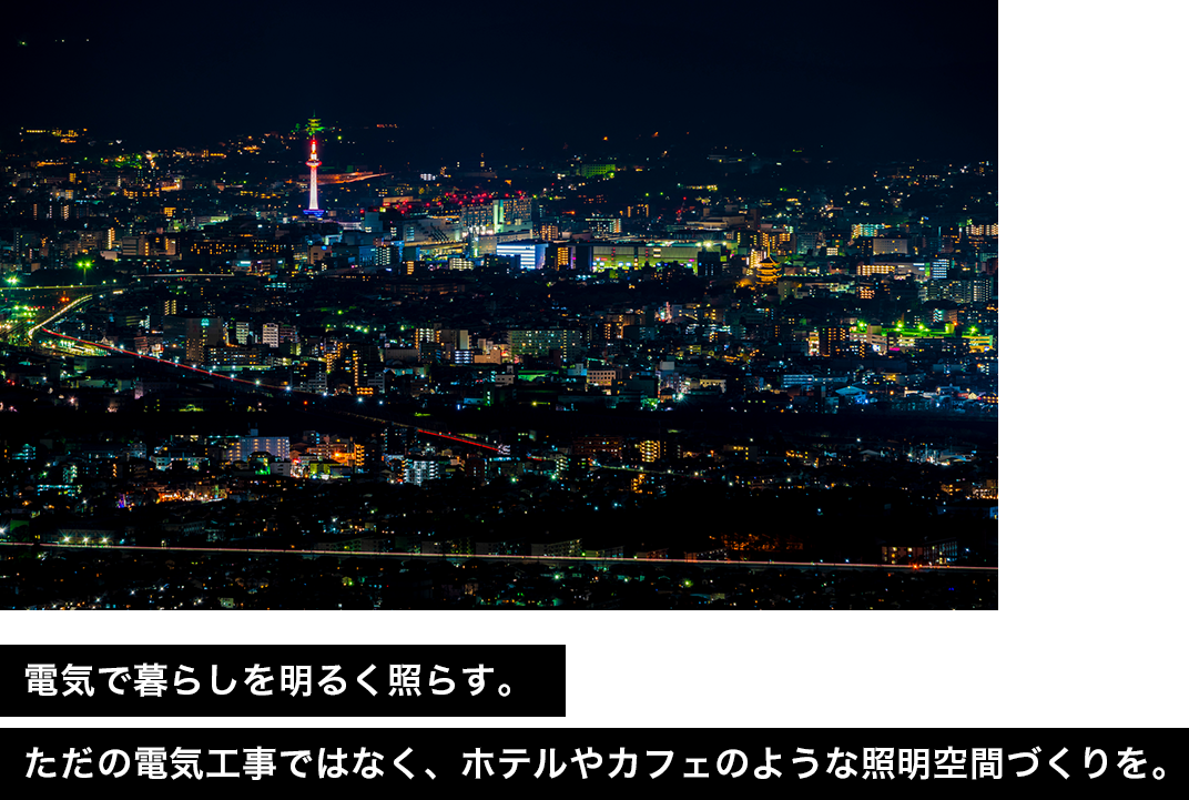 電気で暮らしを明るく照らす。